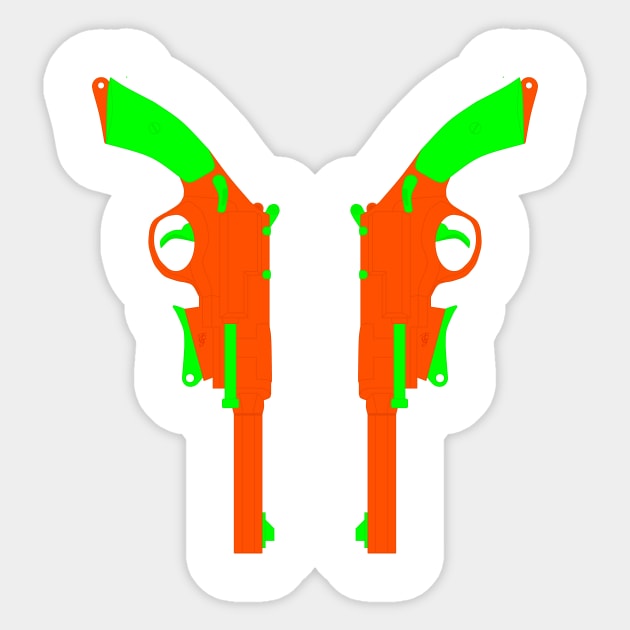 Dual Toy Pistols Sticker by J. Rufus T-Shirtery